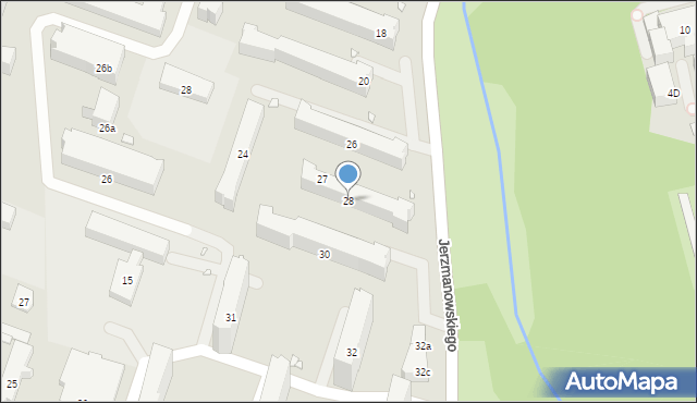Kraków, Jerzmanowskiego Erazma, 28, mapa Krakowa