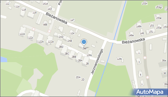 Kraków, Jerzmanowskiego Erazma, 2aa, mapa Krakowa