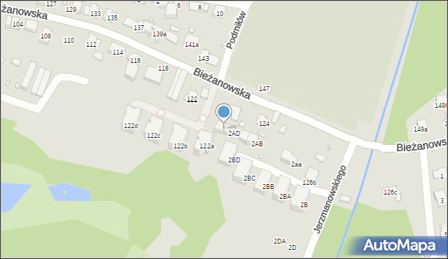 Kraków, Jerzmanowskiego Erazma, 2AE, mapa Krakowa