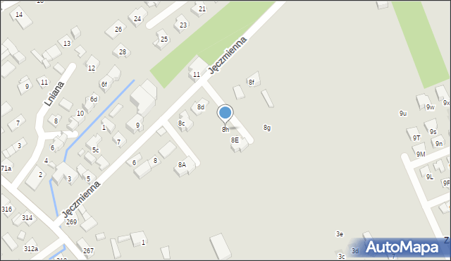 Kraków, Jęczmienna, 8h, mapa Krakowa