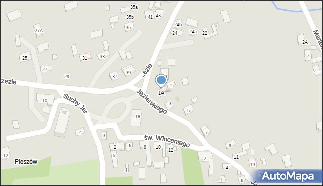 Kraków, Jezierskiego Jacka, 1A, mapa Krakowa