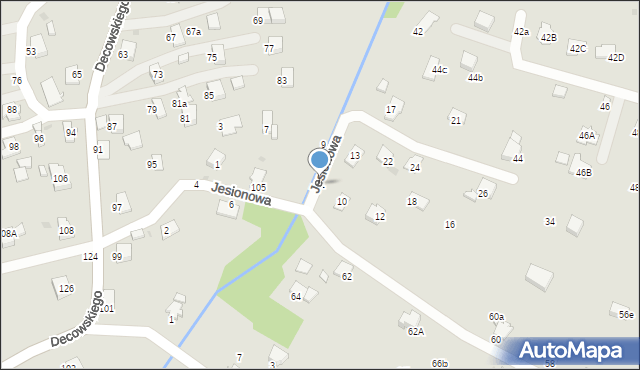 Krosno, Jesionowa, 11, mapa Krosna