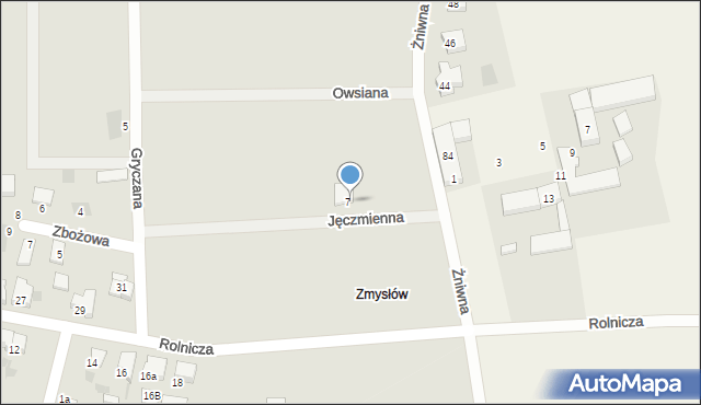 Krotoszyn, Jęczmienna, 9, mapa Krotoszyna