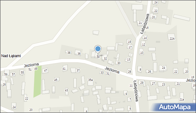Krubin, Jeziorna, 34, mapa Krubin