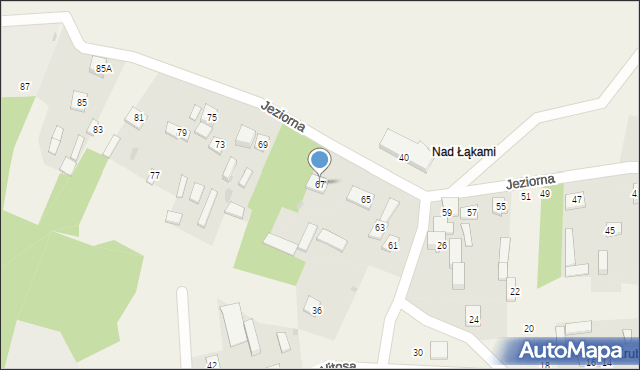 Krubin, Jeziorna, 67, mapa Krubin