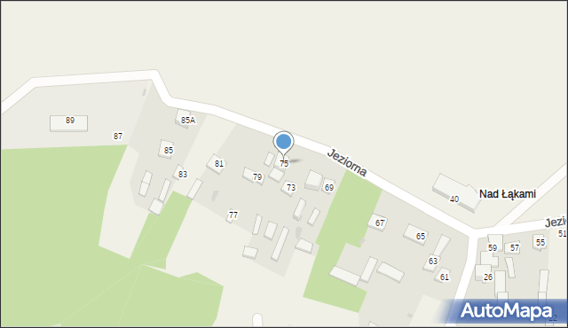 Krubin, Jeziorna, 75, mapa Krubin