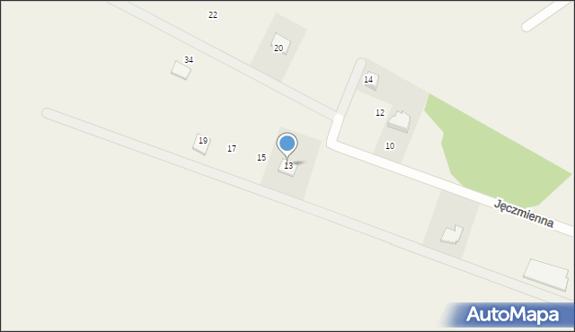 Kruszyn, Jęczmienna, 13, mapa Kruszyn