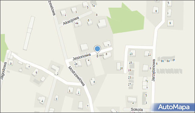 Krzyków, Jesionowa, 6, mapa Krzyków