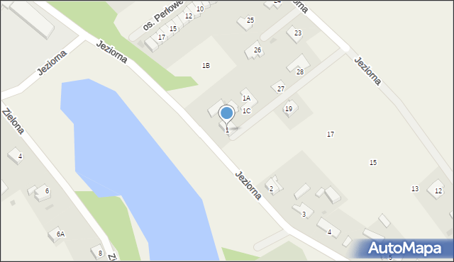 Kunowice, Jeziorna, 1, mapa Kunowice