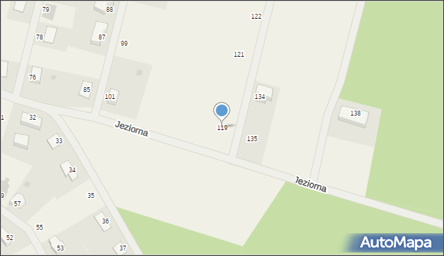 Kunowice, Jeziorna, 119, mapa Kunowice