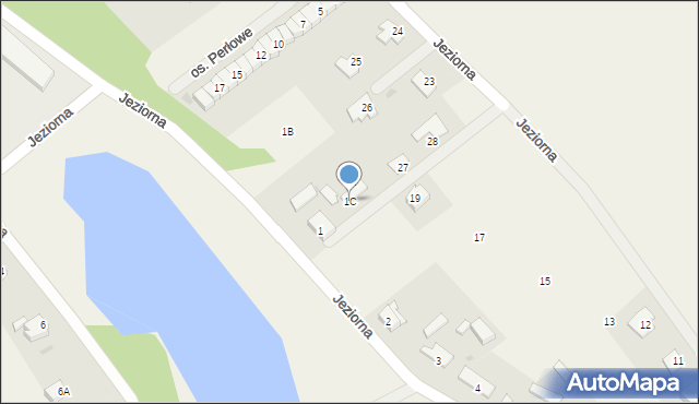 Kunowice, Jeziorna, 1C, mapa Kunowice