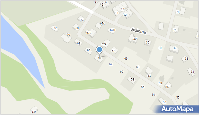 Kunowice, Jeziorna, 64, mapa Kunowice