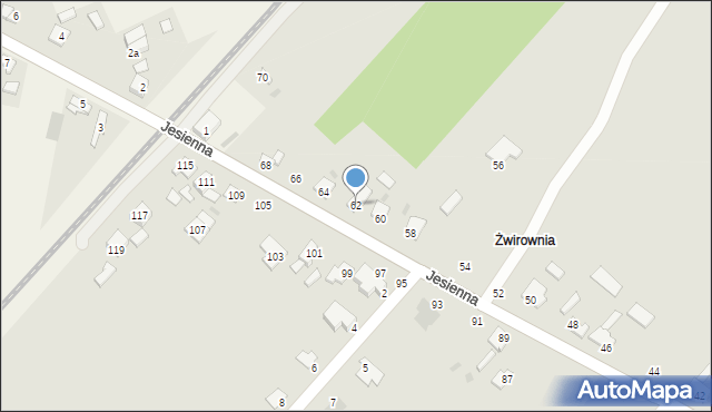 Kutno, Jesienna, 62, mapa Kutno