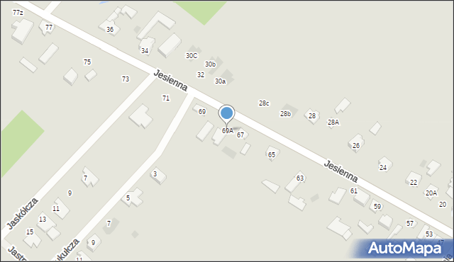 Kutno, Jesienna, 69A, mapa Kutno