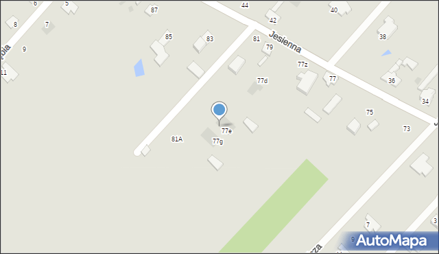 Kutno, Jesienna, 77f, mapa Kutno