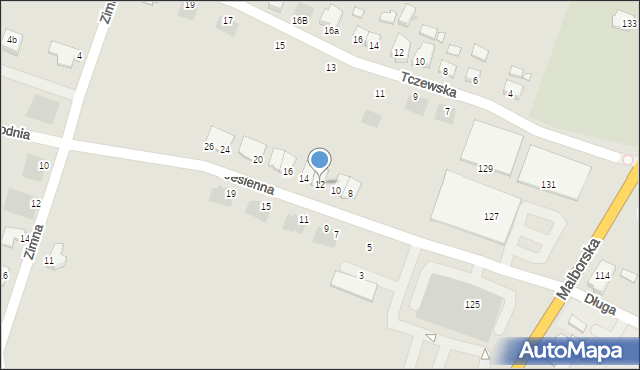 Kwidzyn, Jesienna, 12, mapa Kwidzyn