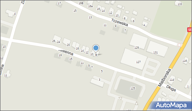 Kwidzyn, Jesienna, 8, mapa Kwidzyn