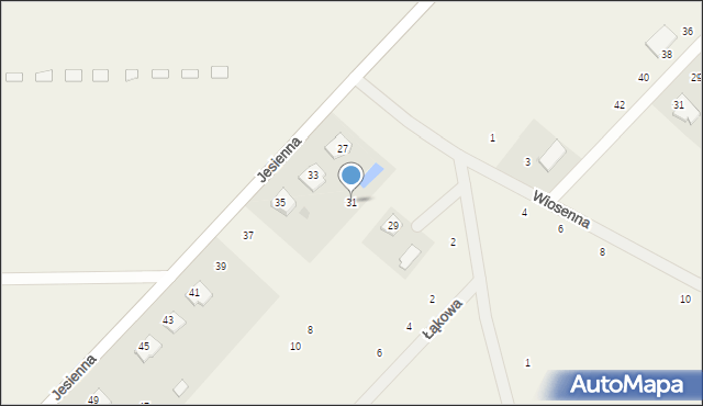 Łąck, Jesienna, 31, mapa Łąck
