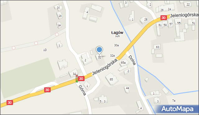 Łagów, Jeleniogórska, 32, mapa Łagów