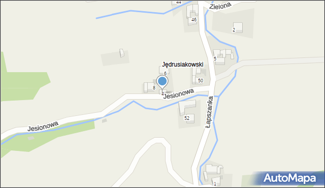 Łapszanka, Jesionowa, 4, mapa Łapszanka