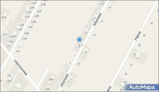 Laszczki, Jeżynowa, 9, mapa Laszczki
