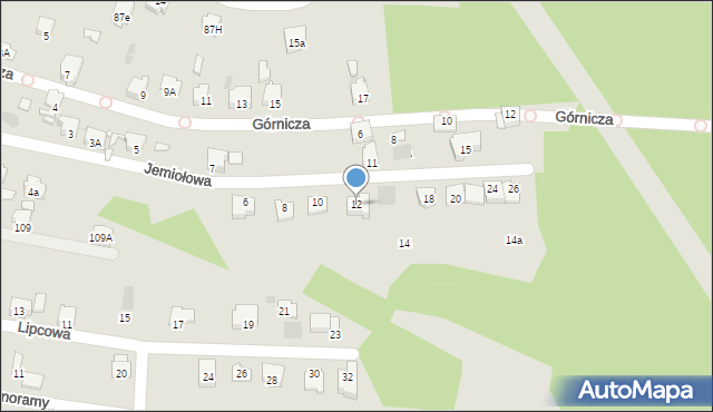 Lędziny, Jemiołowa, 12, mapa Lędziny