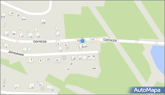 Lędziny, Jemiołowa, 15, mapa Lędziny