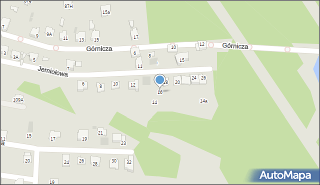 Lędziny, Jemiołowa, 16, mapa Lędziny