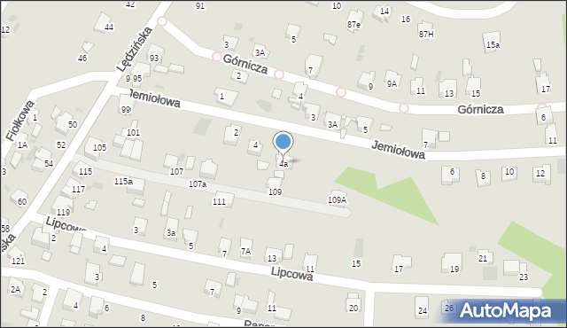 Lędziny, Jemiołowa, 4a, mapa Lędziny