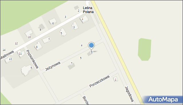 Leśna Polana, Jeżynowa, 3, mapa Leśna Polana
