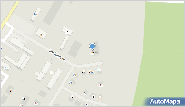 Leszno, Jesionowa, 17, mapa Leszno