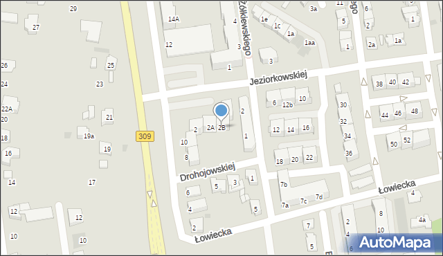 Leszno, Jeziorkowskiej Barbary, 2B, mapa Leszno