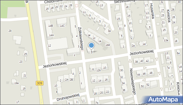 Leszno, Jeziorkowskiej Barbary, 3, mapa Leszno