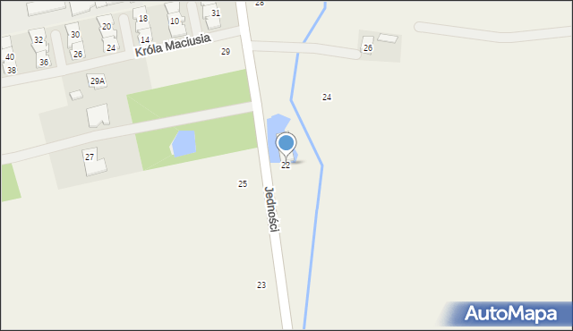 Lesznowola, Jedności, 22, mapa Lesznowola