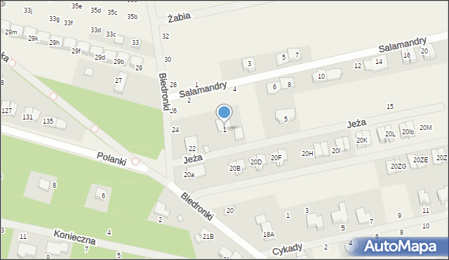 Lesznowola, Jeża, 1, mapa Lesznowola