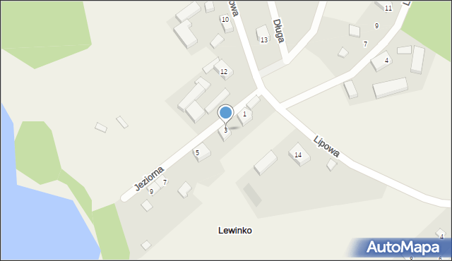 Lewinko, Jeziorna, 3, mapa Lewinko