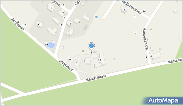 Łężyce, Jeżynowa, 6, mapa Łężyce