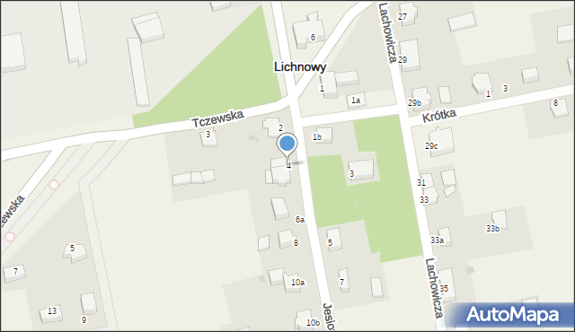 Lichnowy, Jesionowa, 4, mapa Lichnowy