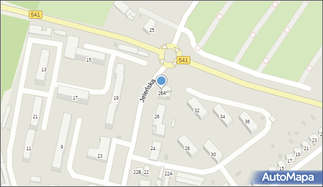 Lidzbark, Jeleńska, 26A, mapa Lidzbark