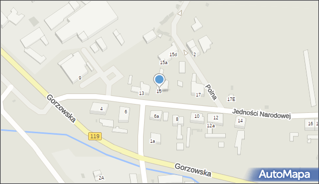 Lipiany, Jedności Narodowej, 15, mapa Lipiany