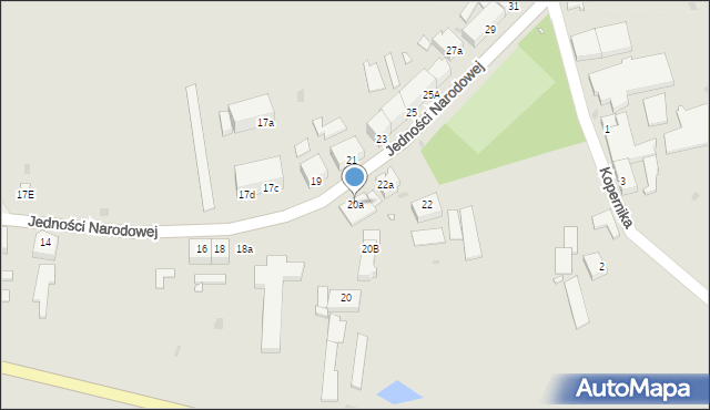 Lipiany, Jedności Narodowej, 20a, mapa Lipiany