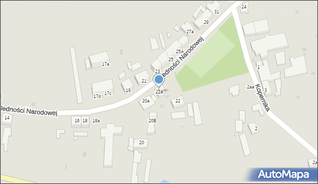 Lipiany, Jedności Narodowej, 22a, mapa Lipiany