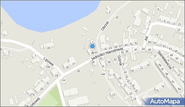 Lipiany, Jedności Narodowej, 39, mapa Lipiany