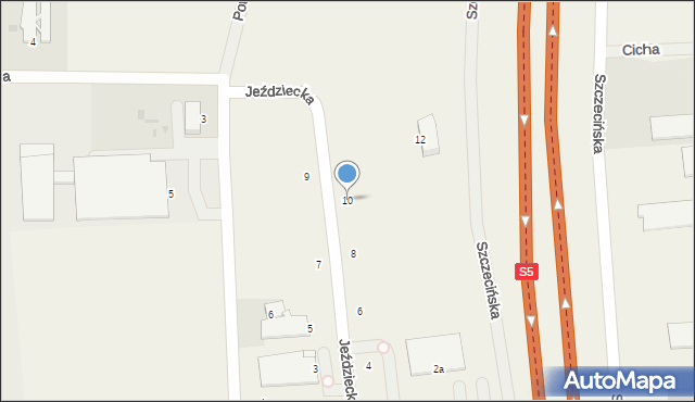 Lisi Ogon, Jeździecka, 10, mapa Lisi Ogon