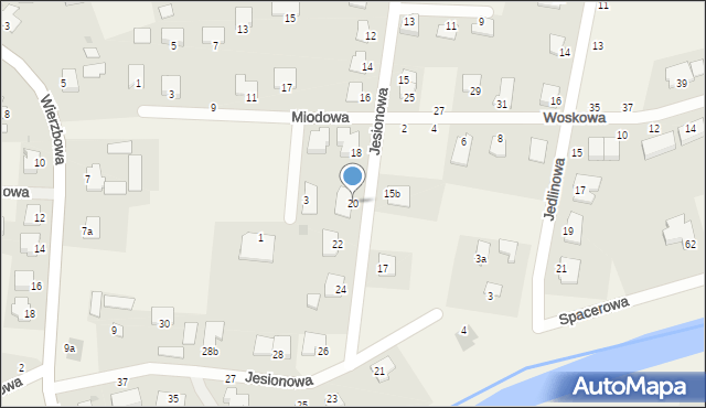 Łochowo, Jesionowa, 20, mapa Łochowo