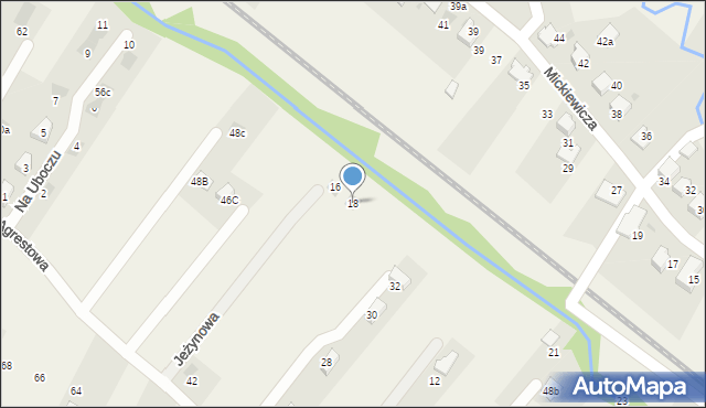 Łodygowice, Jeżynowa, 18, mapa Łodygowice