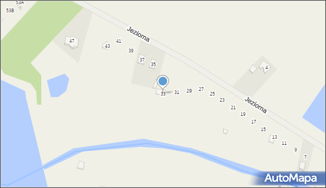 Łódź, Jeziorna, 33, mapa Łodzi