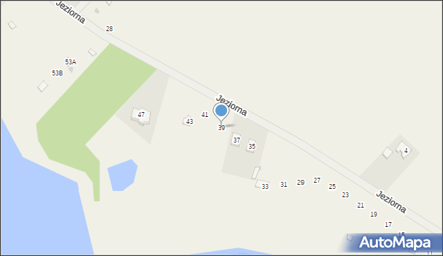 Łódź, Jeziorna, 39, mapa Łodzi