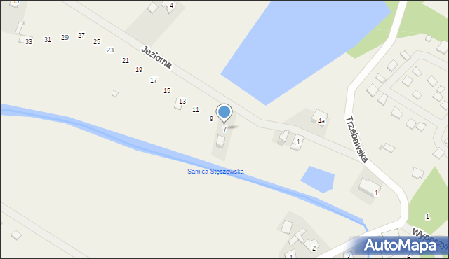 Łódź, Jeziorna, 7, mapa Łodzi