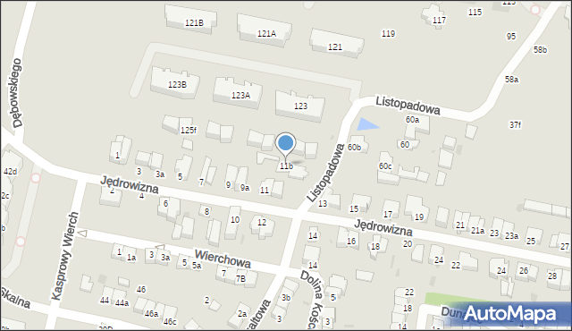 Łódź, Jędrowizna, 11b, mapa Łodzi